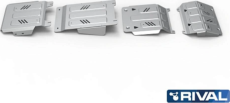 Защита алюминиевая Rival для радиатора, картера и КПП Fiat Fullback 2016-2026. Артикул K333.4046.2