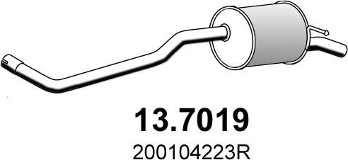 Глушитель Asso для Renault Logan II 2013-2026. Артикул 13.7019