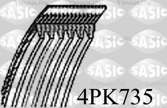 Приводной ремень поликлиновой Sasic для Nissan Bluebird VII (U11) 1986-1990. Артикул 4PK735