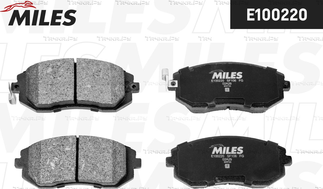 Тормозные колодки Miles (Semi-Metallic) передние для Subaru Outback III 2008-2009. Артикул E100220