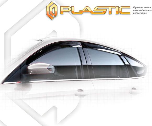 Дефлекторы СА Пластик для окон (Classic полупрозрачный) Ford Focus III хэтчбек 2011-2026. Артикул 2010030311661