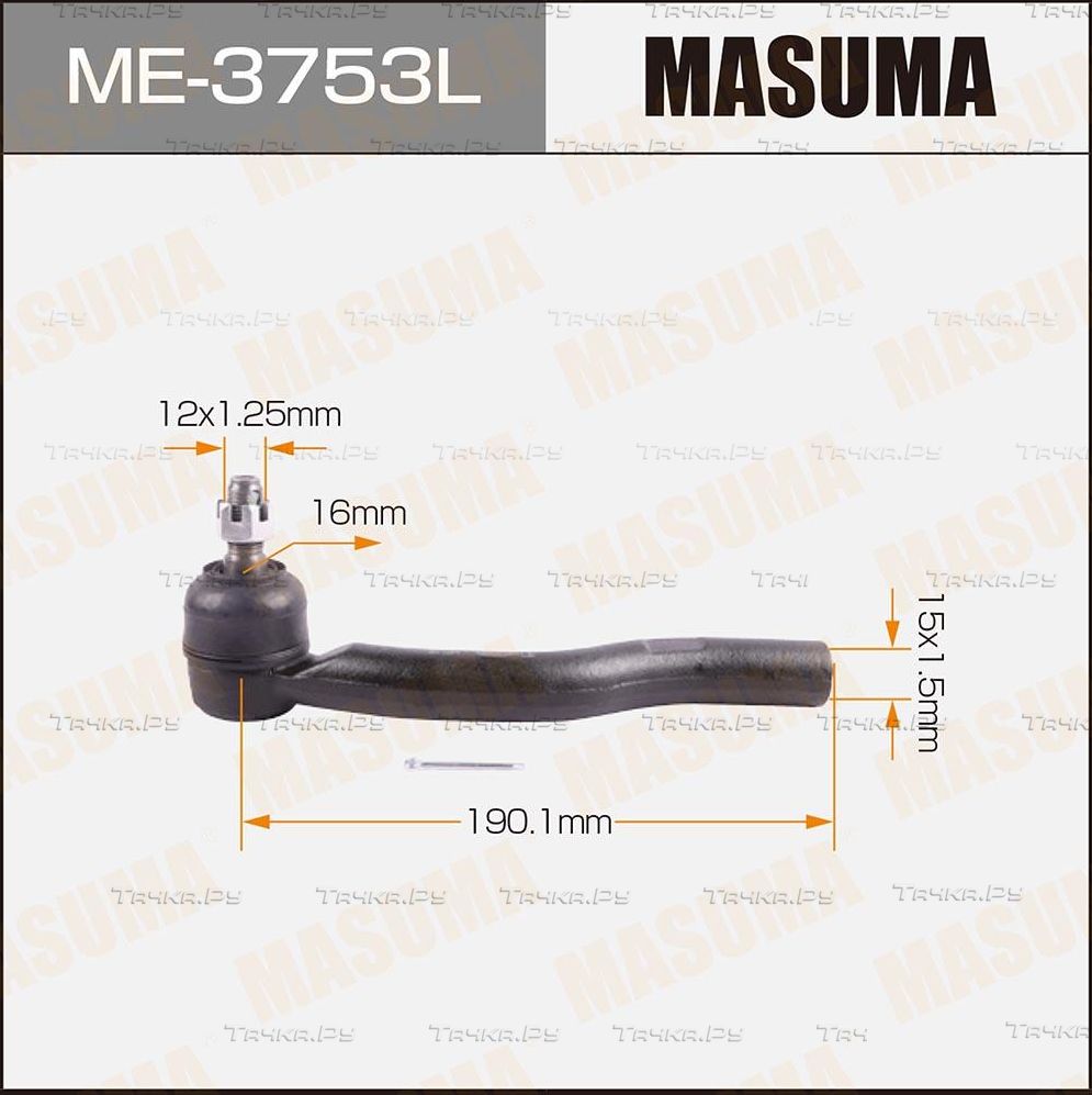 Наконечник рулевой тяги Masuma передний левый для Lexus ES V 2006-2012. Артикул ME-3753L