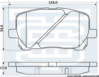 Brake Pads Front 2003-08 Pontiac Vibe + 2003-08 Toyota Matrix + 2003-08 Toyota C (Starke). Артикул 179845