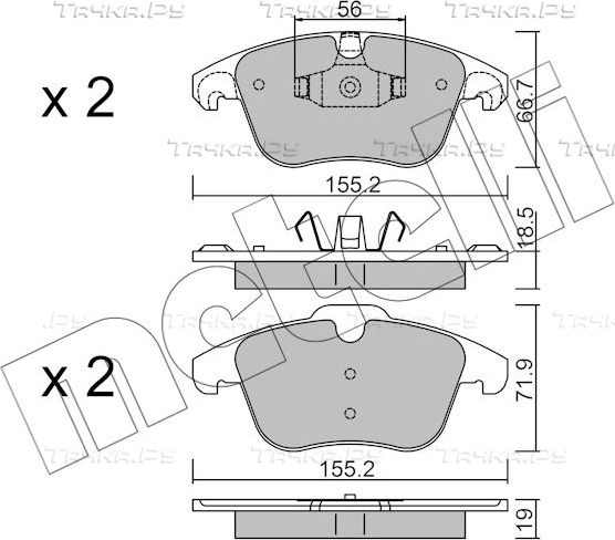 Тормозные колодки Metelli передние для Citroen C4 II 2010-2026. Артикул 22-0675-3