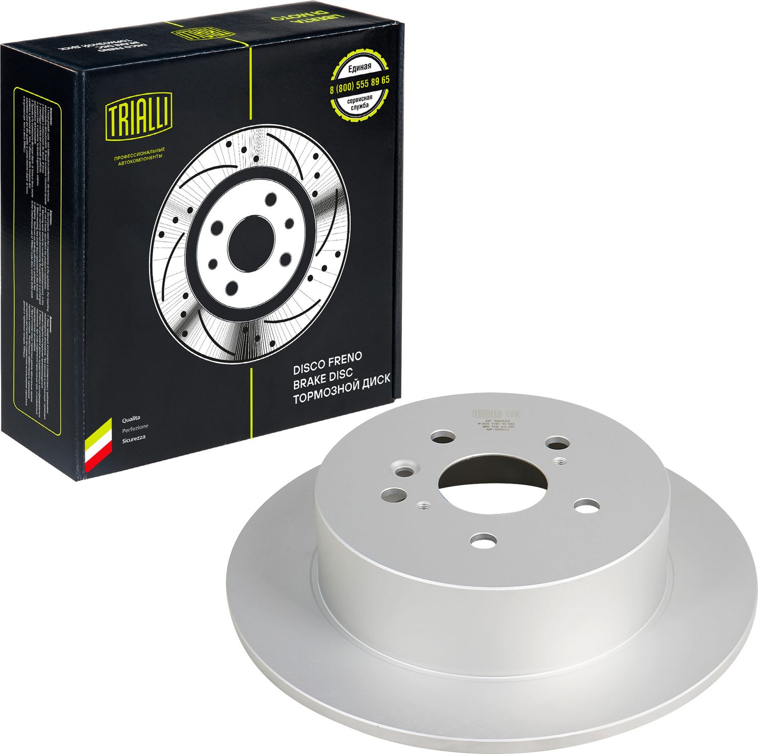 Тормозной диск Trialli задний для Toyota Highlander II (U40) 2007-2014. Артикул DF 190332