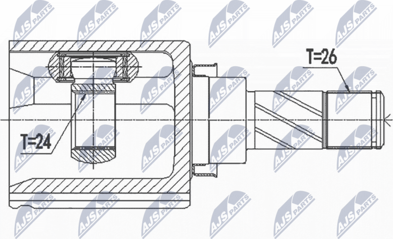 Шрус внутренний (граната) NTY. Артикул NPW-NS-099