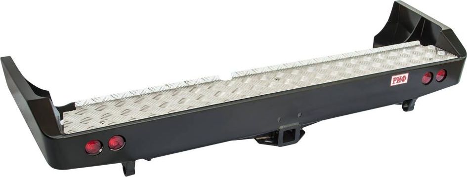 Бампер силовой РИФ задний с квадратом под фаркоп и фонарями для Toyota Land Cruiser 80 1990-1997. Артикул RIF080-21150
