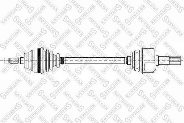 Полуось (привод в сборе, приводной вал) Stellox передняя левая для Peugeot 405 1987-1992. Артикул 158 1002-SX