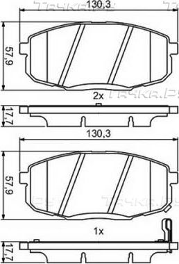 Тормозные колодки G.U.D. передние для Kia Ceed II 2012-2018. Артикул GBP880188