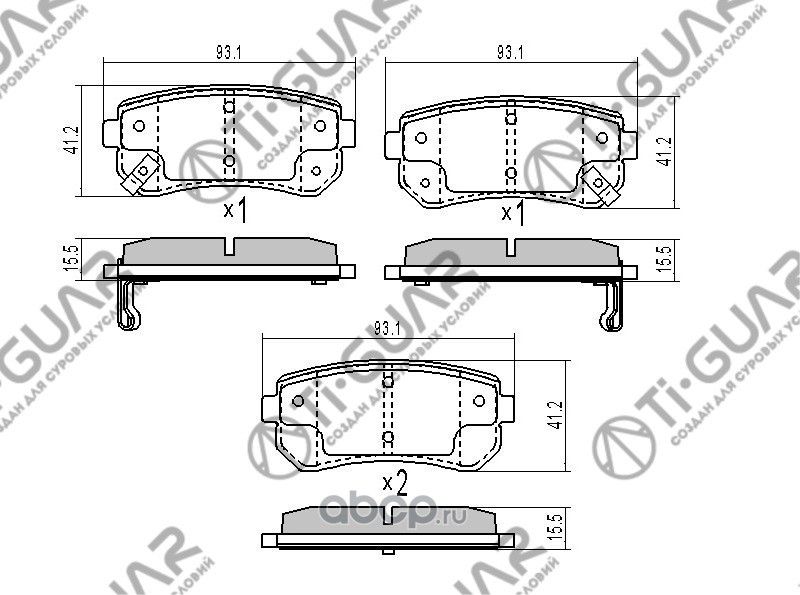 Тормозные колодки (TI-Guar). Артикул TG3421