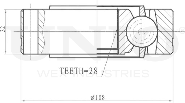 ШРУС внутренний (Unio). Артикул CVJ-30029