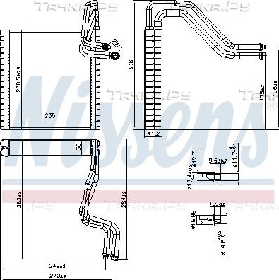 Испаритель кондиционера Nissens (алюминий) для Ford Fiesta VI 2008-2019. Артикул 92372