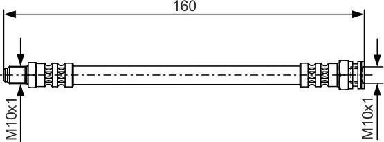 Тормозной шланг Bosch задний для Fiat Tipo 160 1987-1995. Артикул 1 987 476 629