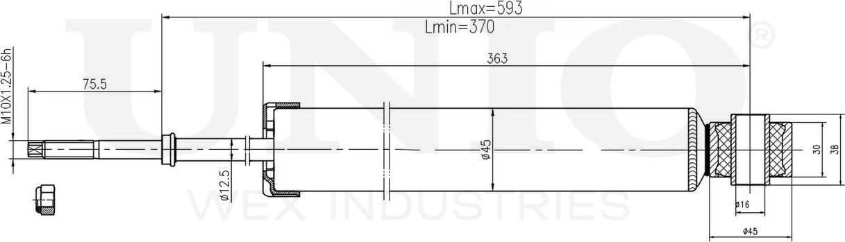 Амортизатор подвески (Unio). Артикул SAB-10535
