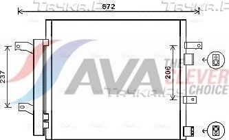 Радиатор кондиционера (конденсатор) AVA (алюминий). Артикул JR5056D