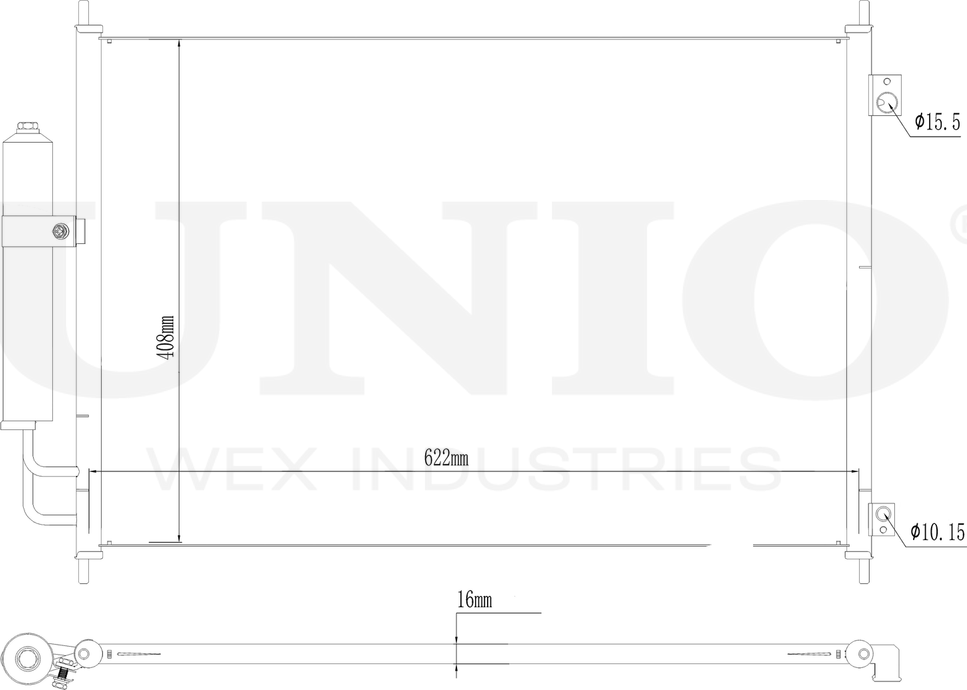 Радиатор кондиционера (Unio). Артикул RAD-30046