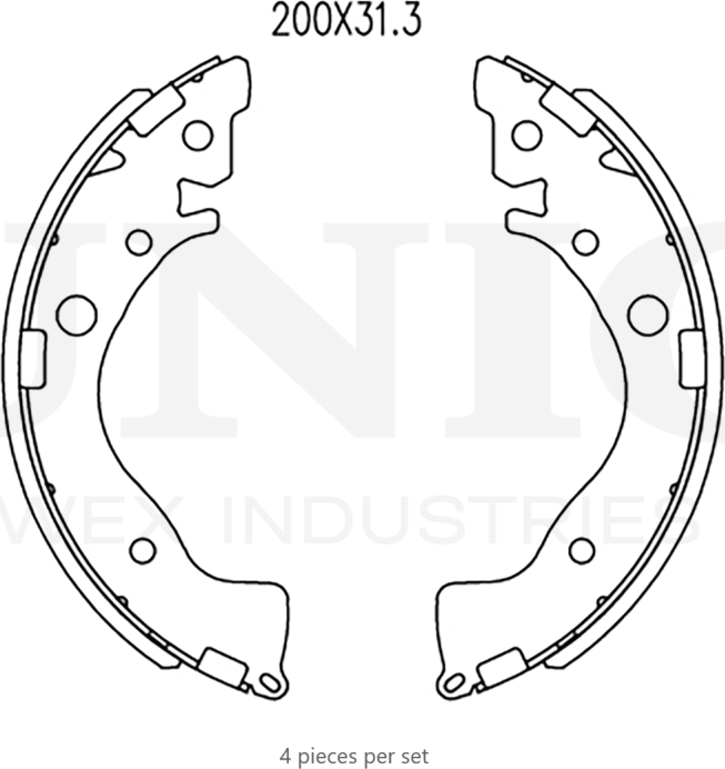 Колодки тормозные барабанные, комплект (Unio). Артикул BRP-10092