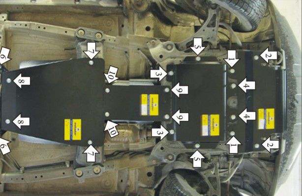 Защита Мотодор для радиатора, картера, КПП и РК Suzuki Grand Vitara III 2005-2015. Артикул 12401