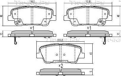 Тормозные колодки Fremax задние для Kia Mohave I 2007-2026. Артикул FBP-1838