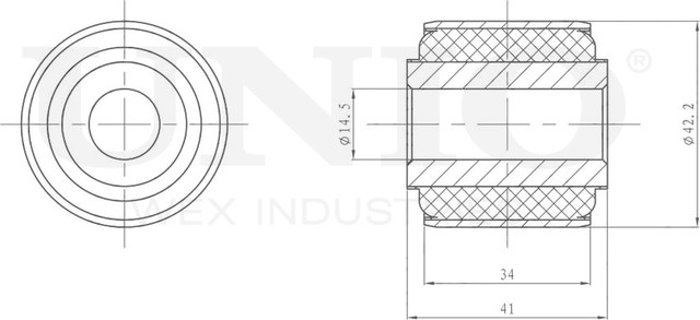 Сайлентблок реактивной тяги (Unio). Артикул RMP-20215