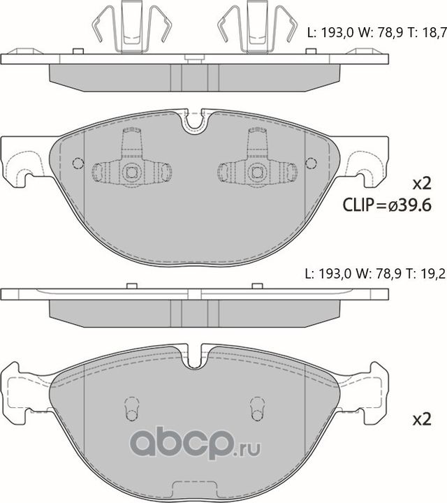 Колодки тормозные дисковые противоскрипная пластина в компл. (Avantech). Артикул AV036