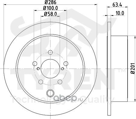 Тормозной диск (Tyren). Артикул TYR1018511
