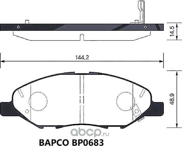 Колодки тормозные дисковые BP0683, (Bapco) Bapco. Артикул BP0683