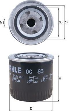 Масляный фильтр Mahle-Knecht для Scania 3 1987-1999. Артикул OC 83