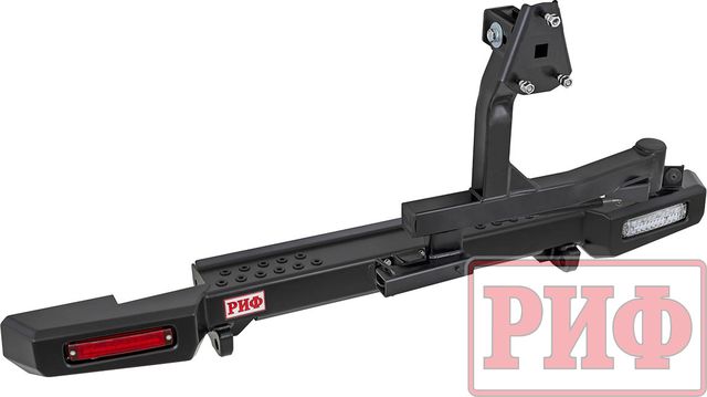 Бампер силовой РИФ задний с фонарями, калиткой, без фаркопа, стандарт для УАЗ Hunter 2003-2026. Артикул RIF469-21225