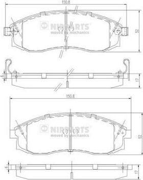 Тормозные колодки Nipparts передние для Nissan Maxima A32 1995-2000. Артикул J3601066