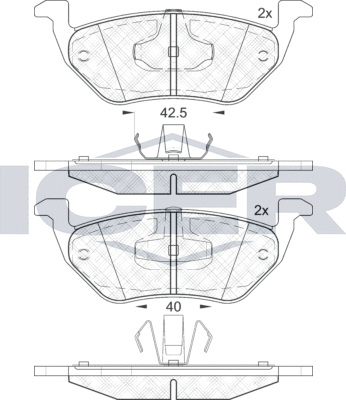 Тормозные колодки Icer. Артикул 182031