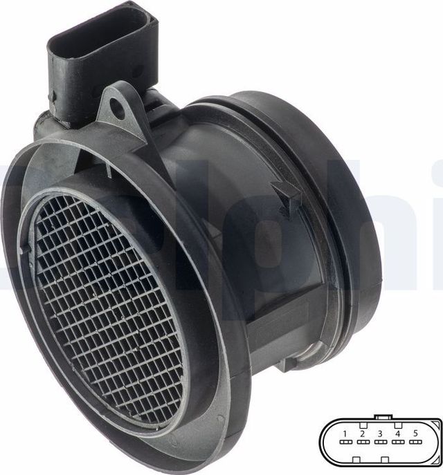 Датчик массового расхода воздуха (ДМРВ) Delphi для Mercedes-Benz Sprinter 906 2008-2026. Артикул AF10338-12B1