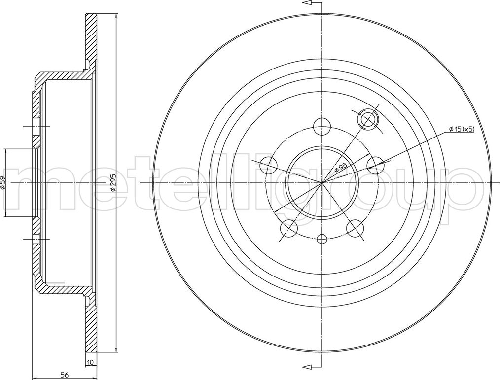 Тормозной диск Metelli. Артикул 23-0337