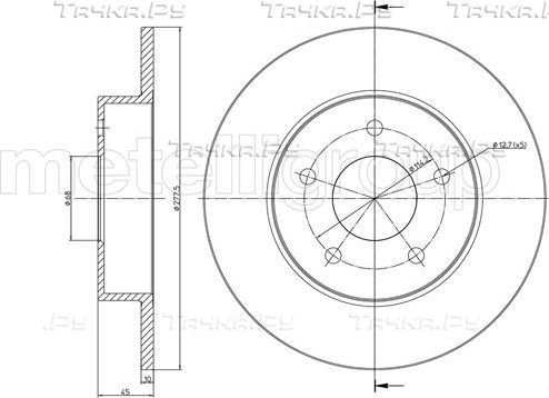 Тормозной диск Trusting задний для Nissan Almera Tino I 2000-2006. Артикул DF375