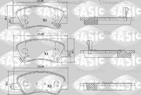 Тормозные колодки Sasic передние для Kia Rio IV 2017-2026. Артикул 6216213