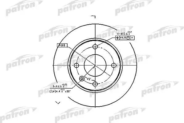 Тормозной диск Patron передний для Ford Escort III 1980-1985. Артикул PBD1649