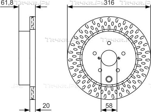 Тормозной диск Bosch задний для Subaru WRX I 2014-2017. Артикул 0 986 479 V05