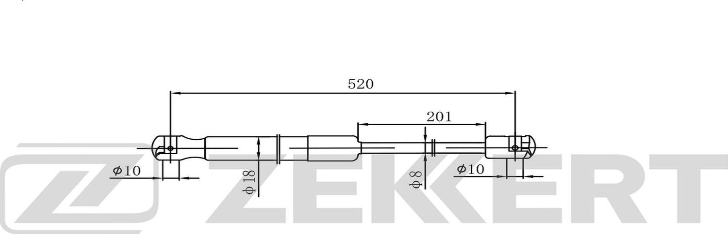 Амортизатор (упор) багажника Zekkert. Артикул GF-2584