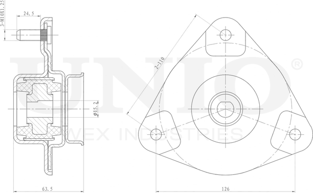 Опора амортизационной стойки (Unio). Артикул RMP-13122