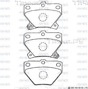 Тормозные колодки Advics задние для Toyota Corolla E120, E130 2001-2008. Артикул SN106P