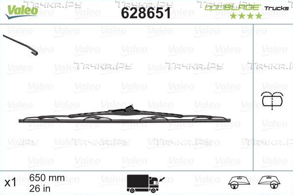 Щетка стеклоочистителя (дворник) Valeo OptiBlade Trucks. Артикул 628651