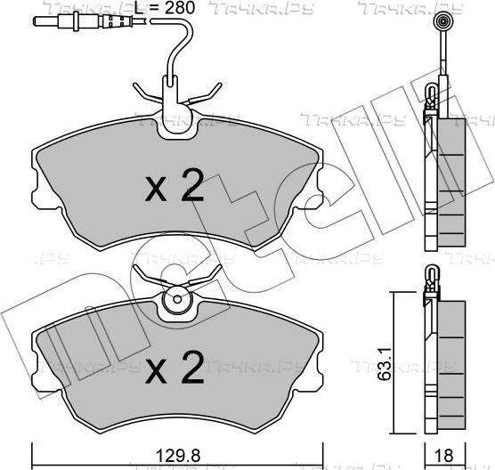 Тормозные колодки Metelli передние для Renault Espace III 1996-2002. Артикул 22-0222-0