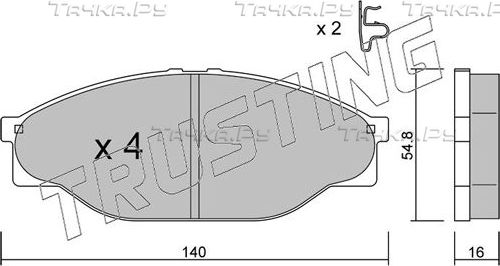Тормозные колодки Trusting передние для Toyota Hilux IV 1983-1988. Артикул 448.0