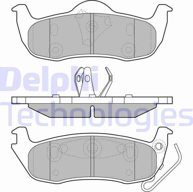 Тормозные колодки Delphi (Low-Metallic) задние для Jeep Commander XK, XH 2005-2010. Артикул LP1975