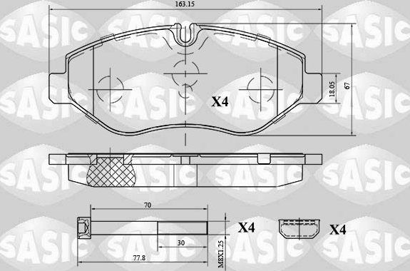 Тормозные колодки Sasic передние для IVECO Daily III 2002-2007. Артикул 6216039