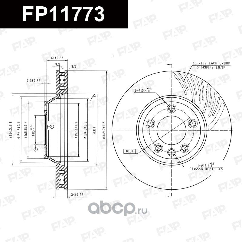 Диск тормозной_(FP11773 FAP). Артикул FP11773