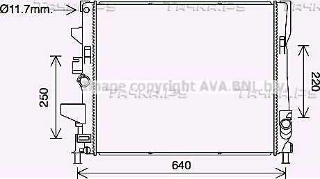 Радиатор охлаждения двигателя AVA. Артикул FD2644