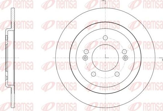 Тормозной диск Remsa задний для Kia Proceed II 2013-2026. Артикул 61506.00
