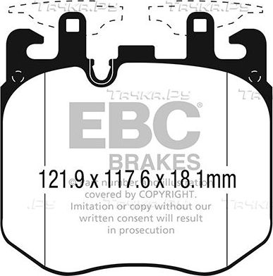 Тормозные колодки EBC Brakes передние для BMW X7 I (G07) 2019-2026. Артикул DP42304R
