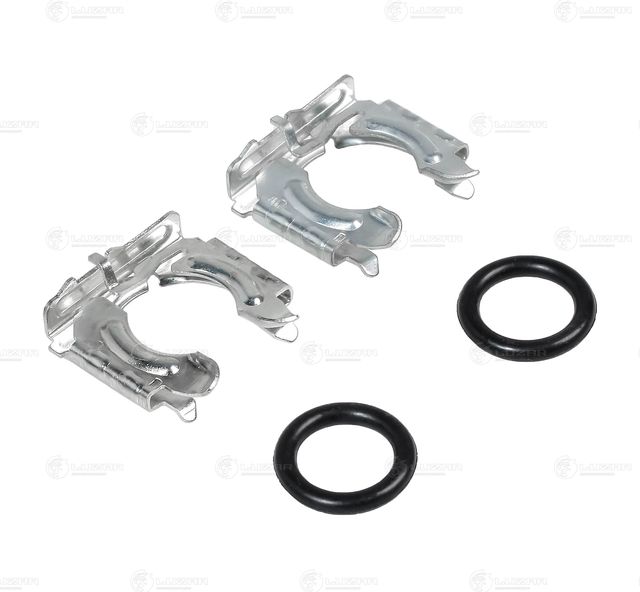 Кмпл для подключ. радиатора отоп. для а/м Лада/PSA/VW (фиксат.2шт.+кольц2шт.)(тип Valeo) (LGS 0005) (Luzar). Артикул lgs-0005